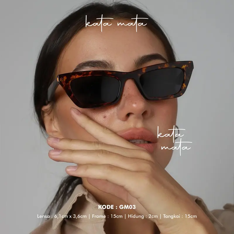 Kacamata Cat Eye Retro Classic GM03 Polarized Bingkai Penuh Mata Kucing Tanduk 3