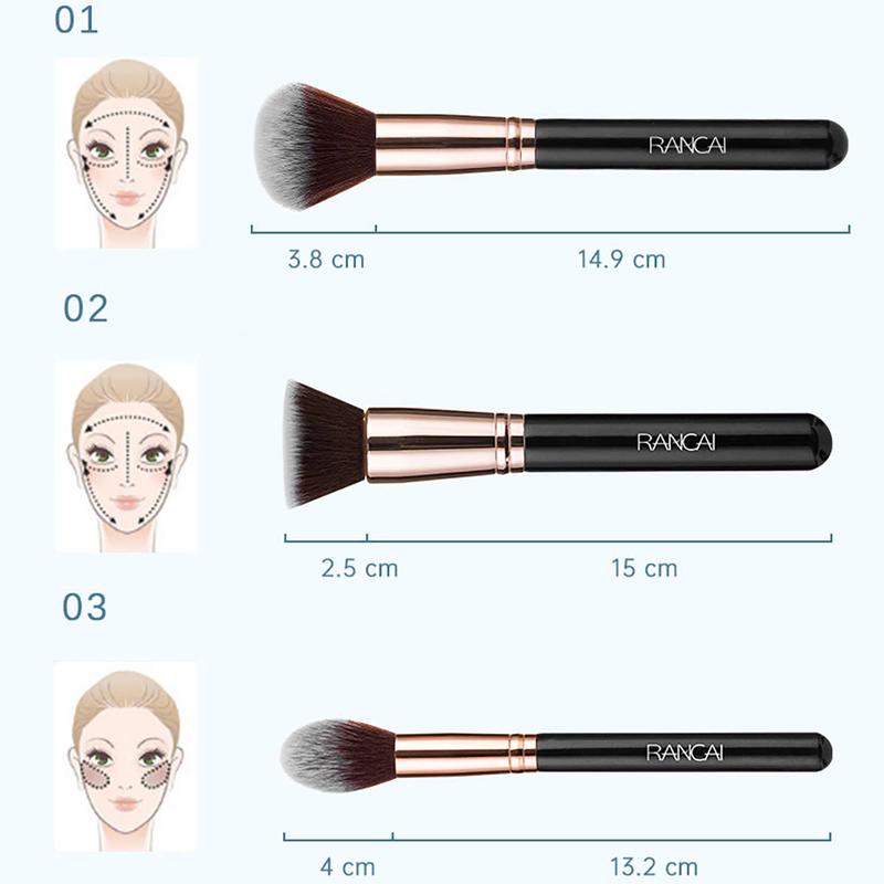 Hộp cọ 12 chổi trang điểm chuyê nghiệp RANCAI 4