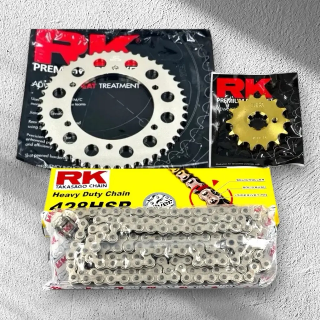 ♣♣ RK RACING CHAIN & SPROCKET SET R15 V3/ MT15/ XSR155 #428 LIGHTENING ...