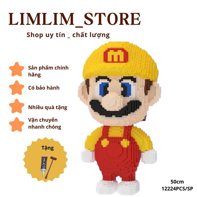 [VÀNG] Bộ trò chơi lắp ghép mô hình Mrio Vàng cao 50cm ( tặng búa đèn keo ) Đồ Chơi Bộ Lắp Ráp Toy Tháo Lắp Xếp Hình