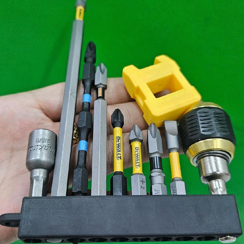 Bộ mũi Vít Dewalt 9 món đủ size 15cm 11cm 9cm 6cm 5cm bake- Dẹt có đầu Nối Nhanh và Tôn Dewalt+Tặng Nạp Từ