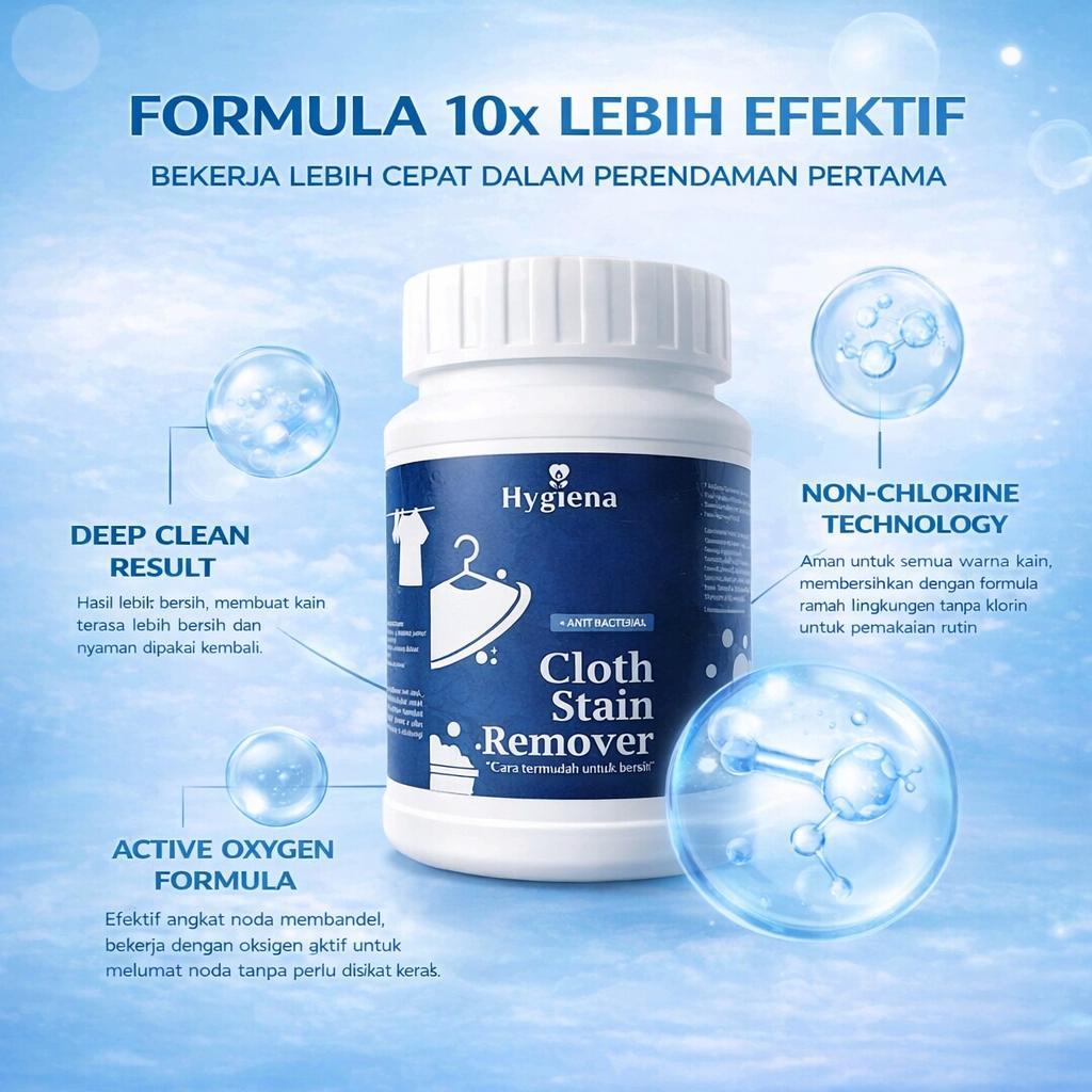 Penghilang Noda & Jamur Pakaian Hygiena – Cloth Stain Remover | Ampuh Hilangkan Noda Kuning, Jamur, Makan | Anti Bakteri Penghilang Noda & Jamur Pakaian Hygiena – Cloth Stain Remover | Ampuh Hilangkan Noda Kuning, Jamur, Makan | Anti Bakteri