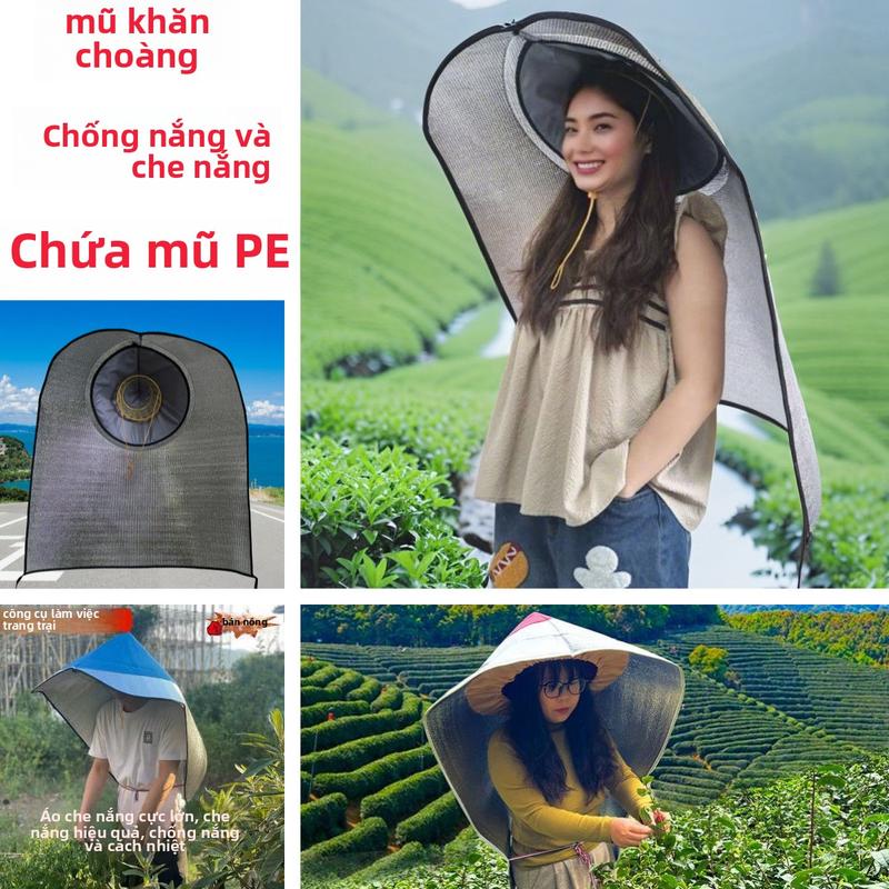 Mũ Chống Nắng, Ngoài Trời, Cách Nhiệt, Chống Tia UV, Thích Hợp Cho Công Việc Chăm Sóc Trà Hoa Nhài, Áo Choàng Làm Việc Trang Trại, Chống Tia UV, Chống Mưa