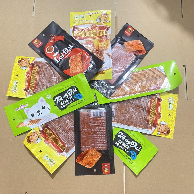 Combo 45 gói mix 3 loại snack mì dẻo cay, mèo yêu, hương bò thơm cay đồ ăn vặt tuổi thơ