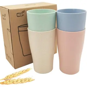 Gelas Wheat Straw Set Cangkir Plastik Warna 4 In 1 Cups Wheat Cangkir Plastik Cup Warna Warni Wheat Water Fashion Water Toothbrush Cup