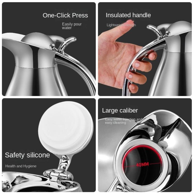 Product Introduction of Simple Double Layer Stainless Steel Thermal Bottle Coffee Maker Container Hot Water Bottle 1.5/2L Thermal Thermal Flask Office 15