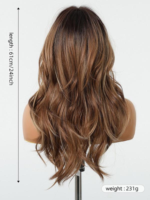 24 Inch Long Layered Cut Wigs for Women, Gorgeous Fluffy Wigs, Synthetic Full Machine Wigs for Party, Daily Use 1