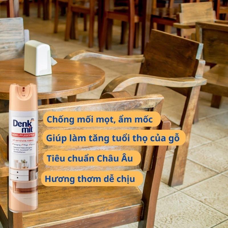 CHAI XỊT VỆ SINH NỘI THẤT GỖ DENKMIT CHAI 400ML LÀM SẠCH VÀ LÀM SÁNG BỀ MẶT GỖ, NGĂN NẤM MỐC, MỐI MỌT 1