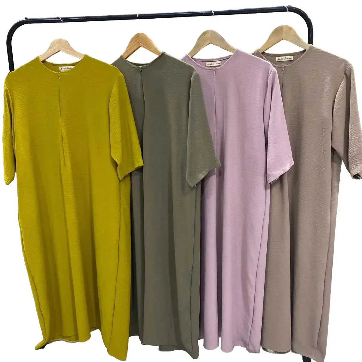 DAster premium dewasa kringkel Airflow model long dress Musim dingin Musim panas Musim panas Polos Wanita Crinkle Rayon Busui Midi Panjang Tidur Kancing Drawstring Beige dasteranggunnewmodel jumbo Bumil Katun Bumil Katun