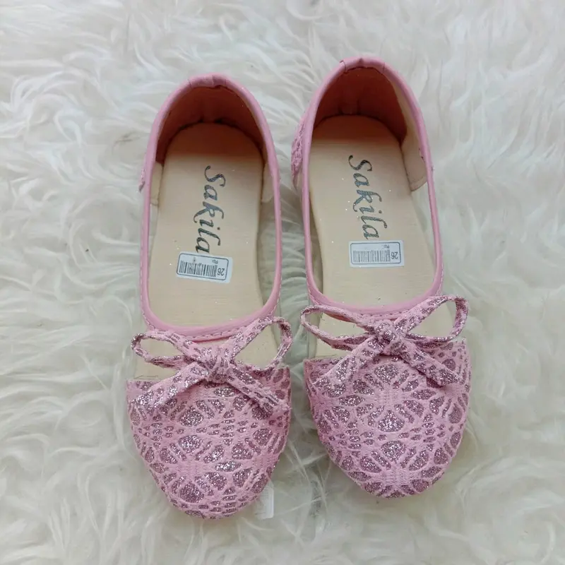 khainuna sepatu flat kaca brukat size 26-30 31-35 anak kaki fashion Tanpa Hak 3