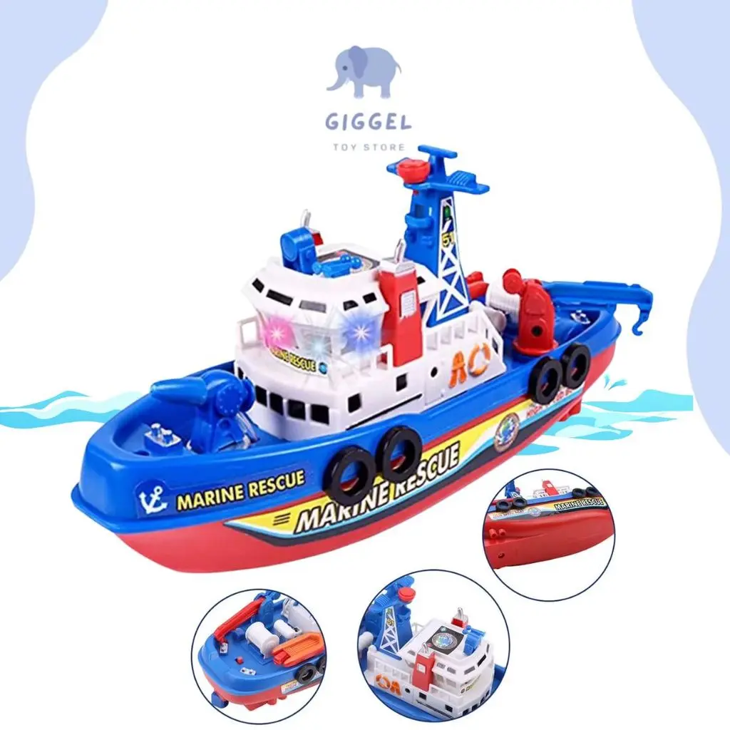 [ Giggel ] Mainan Anak Perahu Jet Kapal Boat Pemadam Kebakaran Marine Rescue BO / Super Engine Water Jet