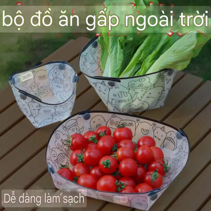 Bát Đĩa Gấp Gọn Cắm Trại Dã Ngoại Ngoài Trời 5