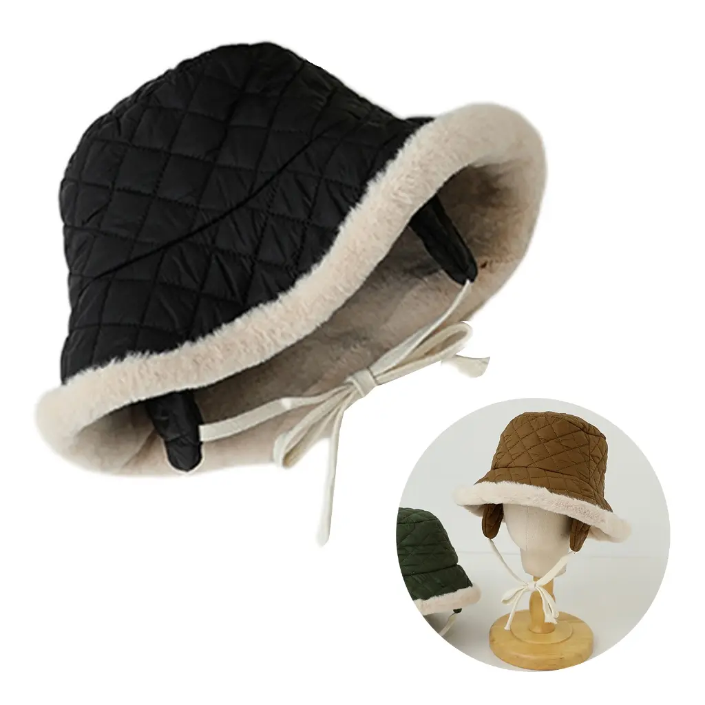 Fisherman Hat Kids Big Brim Cap Winter Ear Protections Cap Basin Hat Outdoor Warm Keeping Hat for Boy Girl Child 2-6Year