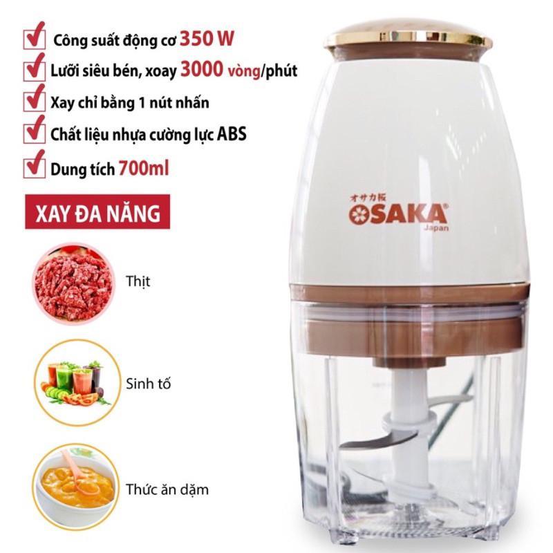 Osaka Máy Xay Đa Năng Nhật Bản - 350W, Lưỡi Dao Thép Không Gỉ, Dung Tích 700ml, Xay Sinh Tố & Thịt Cao Cấp, ABS Cao Cấp, Freeship