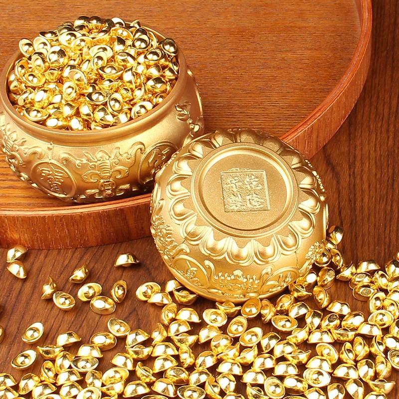 Set 50 - 100 mô hình thỏi vàng bạc tài lộc trang trí ban thờ, bàn làm việc Decor Trang Trí Nhà 0