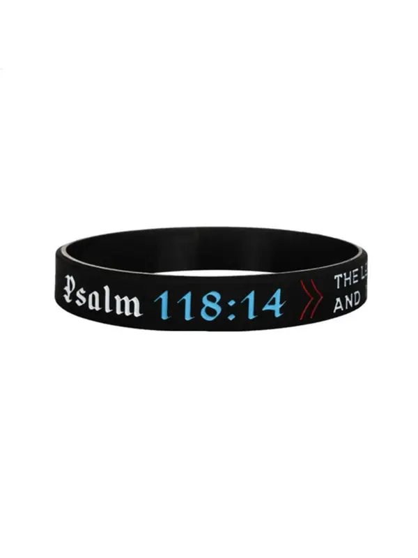 Christian Bible Verse Joshua Pattern Bangle for Women & Men, 2024 New Style Rubber Jewelry for Party, Daily Clothing Decor, Trendy Cool Female Accessories for Birthday Gift 6