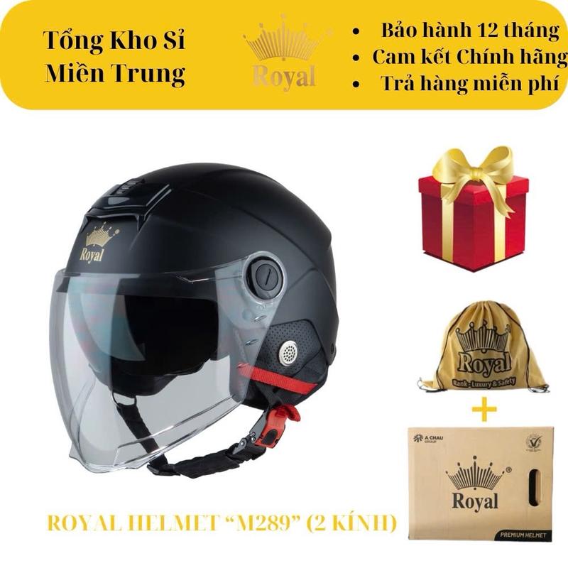 Mũ nón bảo hiểm Royal M289 2 kính cao cấp tặng túi chính hãng nguyên hộp giá rẻ mẫu mới size L XL nam nữ tốt đẹp bền an toàn xe máy màu đen mờ nhám bóng trắng xám xanh xi măng
