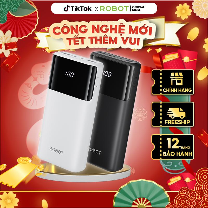 [PIN MỚI - GIÁ ƯU ĐÃI] Pin Sạc Dự Phòng ROBOT RT22S LED 2 Cổng Sạc Vào Micro/Type C & 3 Cổng Sạc Ra USB/Type C - Pin Dự Phòng, Sạc Nhanh