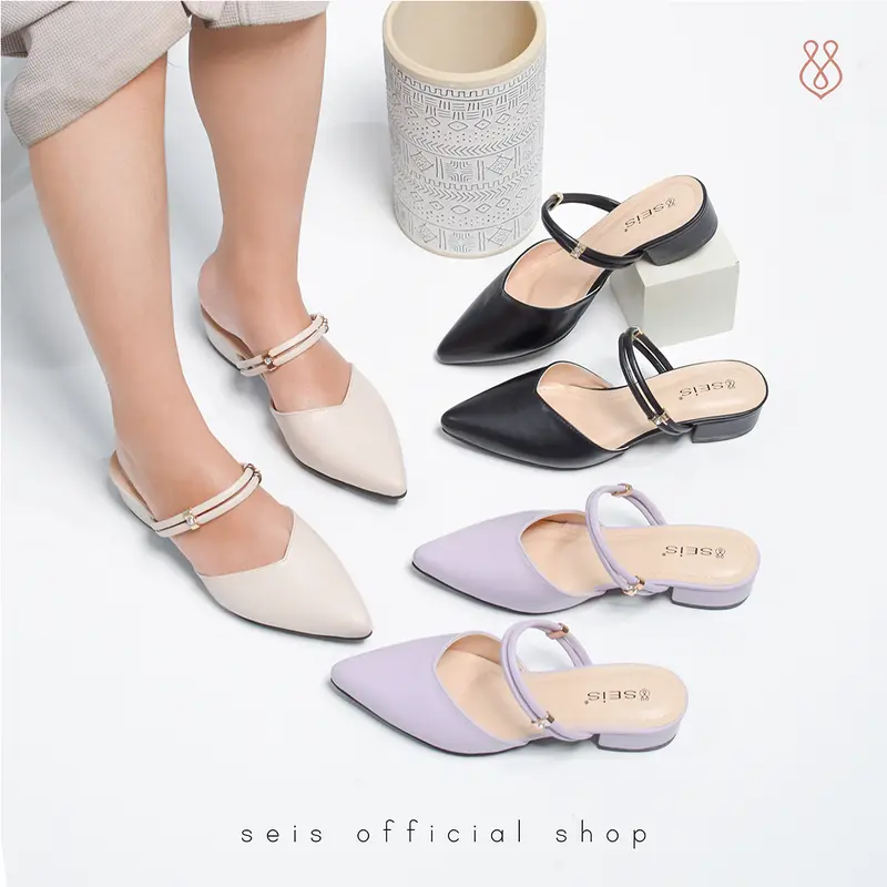 SEIS Joy Mules Wanita Heels 3 cm  Sendal 1