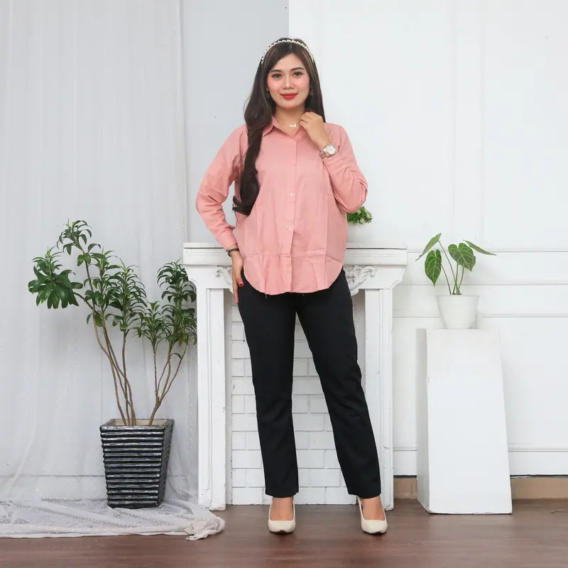 KEMEJA NELKA SHIRT TOP HITS OOTD SELEBGRAM FASHION GROSIR MURAH WANITA TERBEST SELLER Polos Hitam Putih Baju Kain 5