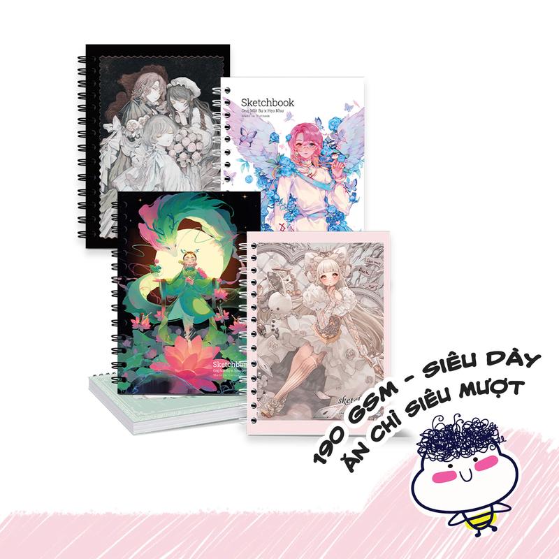 COMBO 5 SỔ Sổ Vẽ Không Kị Tẩy - Sổ Phác Thảo - Lỗi 1 Đổi 1 - Sketchbook Không Kèm Tài Liệu Vẽ - Ong Mặt Bự