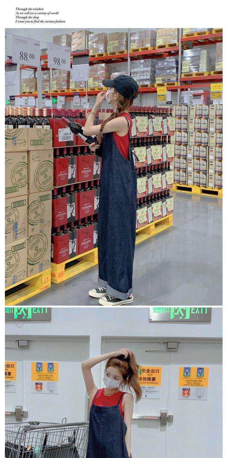 Product Introduction of Quần Yếm Denim, Phong Cách Nhật Bản, Mùa Xuân Và Mùa Thu, Mỏng Và Không Tay, Áo Jumpsuit Quần Nữ, Bó Sát Và Thẳng, Ống Rộng, Có Dây Đeo 14