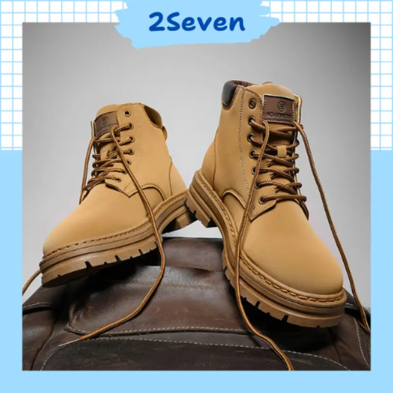 Hot Sale Boots Nam Martin Cao Bồi cổ cao da bóng nâng đế chống nước mẫu mới - 2SEVEN - G75