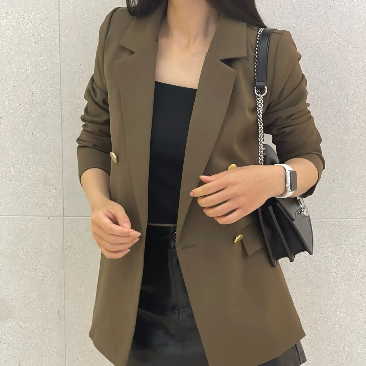 BL1 Áo Blazer, Áo Vest Nữ Dài Tay, Form Suông, Có đệm Vai Women
