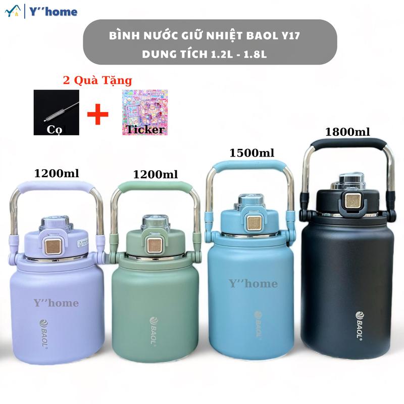 Bình Giữ Nhiệt Phong Cách Dễ Thương Y17 Và KD71 1200ml - 2500ml, Bình Nước Bằng Inox 304 Dầy Dặn, Có Ống Hút, Quay Xách, Sang Trọng Và Trẻ Trung, Giữ Nhiệt 18 - 24h, 7 Ngày Đổi Trả!