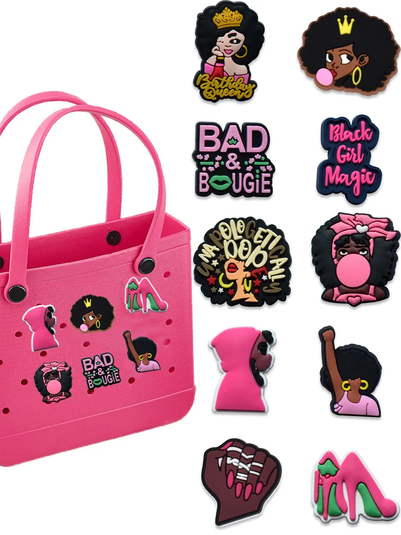 Cute Badge Holder Bag Accessories, Fashionable Bag Decoration for Beach Bag, Tote Bag, Simple Lovely Accessories for Women & Girls