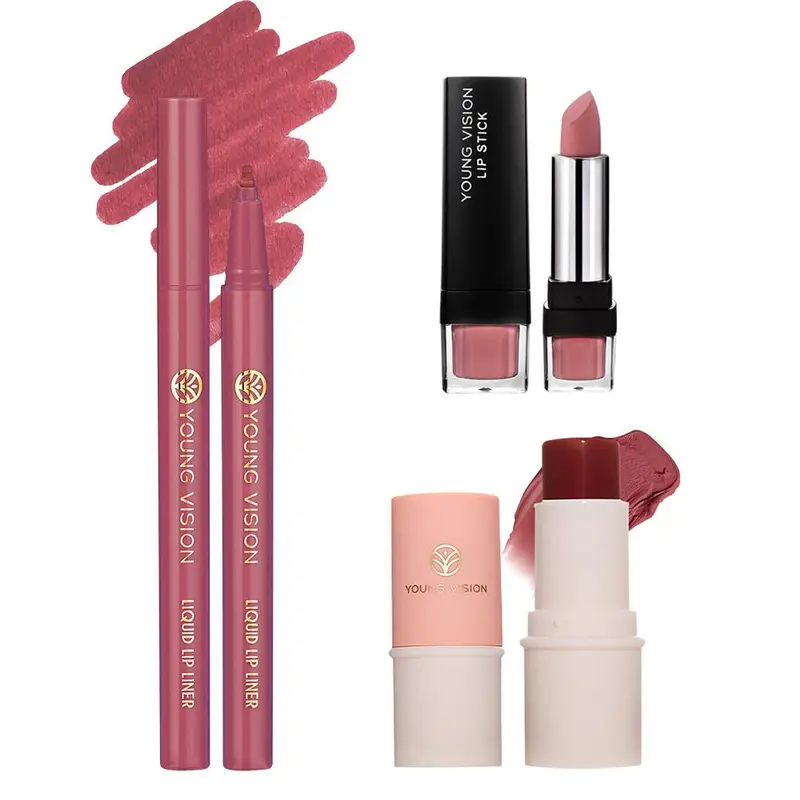 Makeup Set, 3 Counts/set Long Lasting Blush & Lip Liner & Lipstick, Natural Look Makeup Kit for Women, Cosmetic Product for Girls 6
