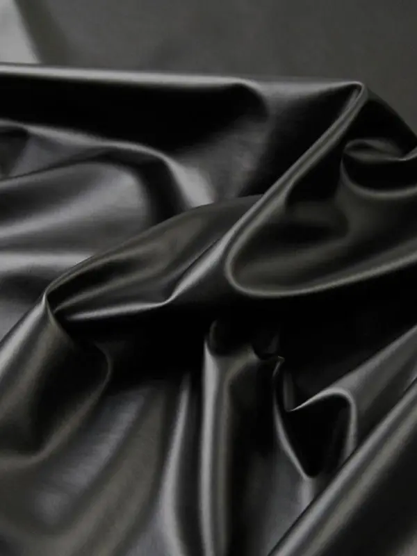 【Plus Size】 Solid Zipper PU Leather Dress, Fashion Long Sleeve Short Dress for Party Club Dating Wear, Women Plus Clothing for All Seasons 4