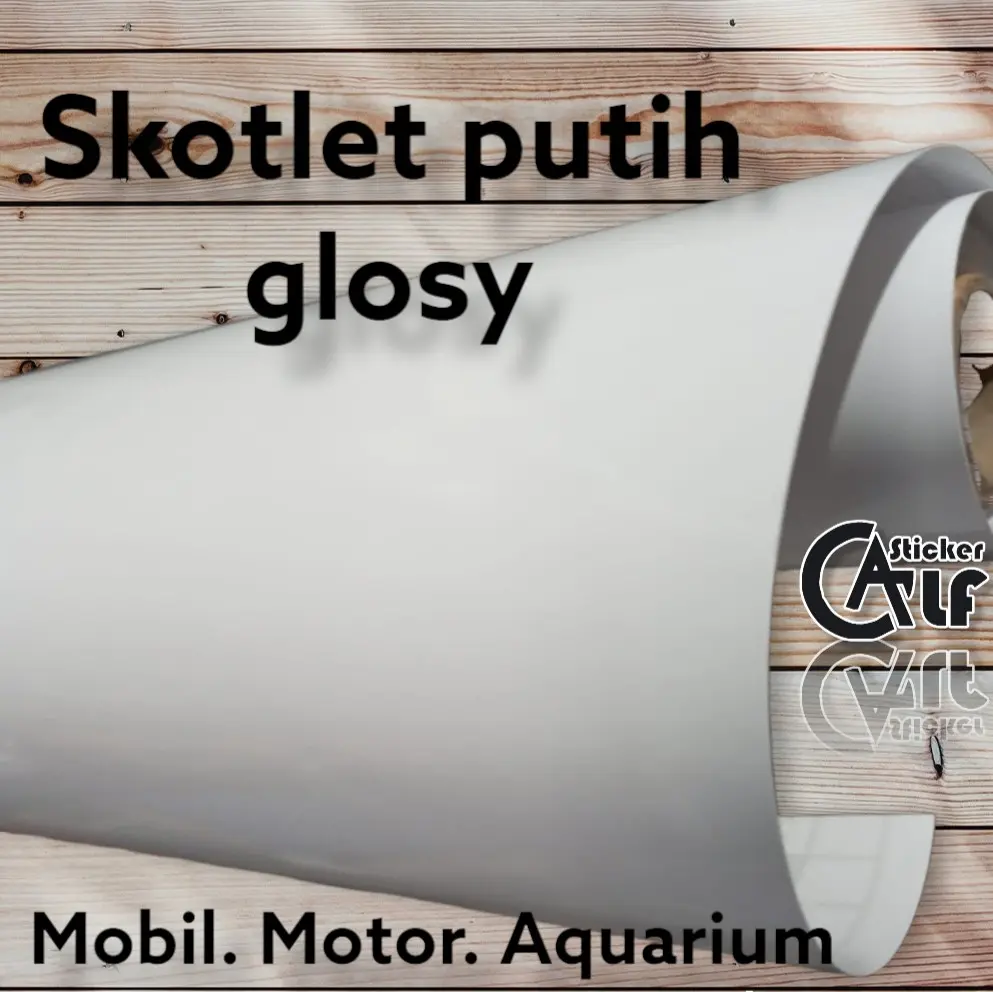 Sticker.skotlet putih glosy mengkilap per 1 meter Car