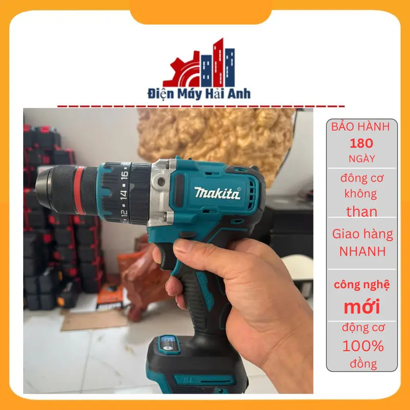 Thân máy khoan, KHOAN ĐẦU 13 LY ,21V mô tơ không chổi than - thân máy khoan makita 0