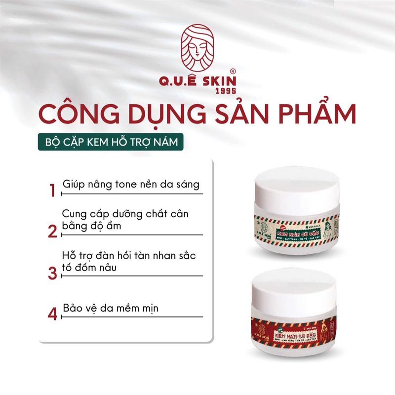 [ SẠM NÁM ] 1 Bộ Cặp 2 kem face ngày đêm dưỡng da Quê skin bưởi cam vàng, tía tô size trải nghiệm hỗ trợ Da nhạy cảm (14g/bộ 2 hủ ) Skincare Làm Đẹp Da Chăm Sóc da