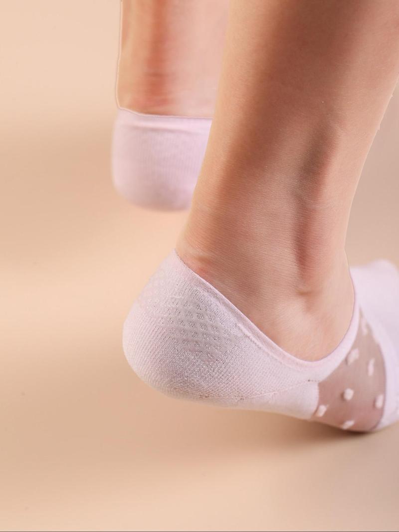 Product Introduction of Women's Polka Dot Pattern Contrast Mesh Ankle Socks, Casual Moisture Wicking Low Cut Socks, Soft Comfy Breathable Socks for All Seasons Daily Wear 6