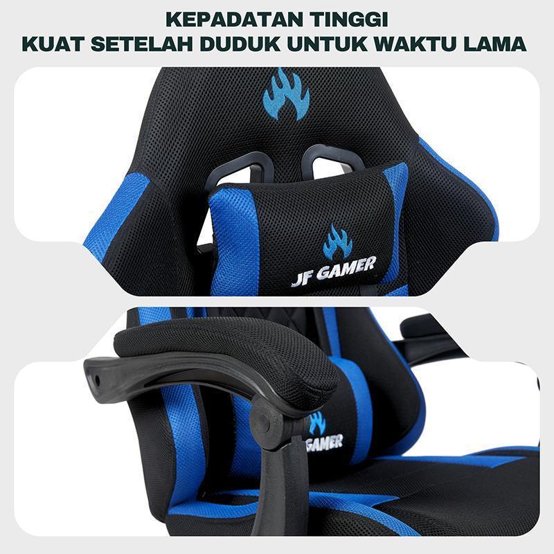 JOLEE- Kursi Gaming pijat dan relaksasi kelas atas, Kantor Jaring Kursi Kerja Ergonomis Kursi Gaming Chairs Besi Furniture Roda Sandaran - JF-G06 PINK+WHITE