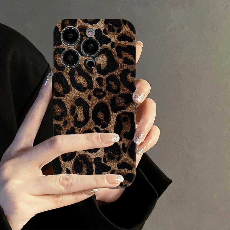 เคสโทรศัพท์ฟิล์มลายเสือดาวสีน้ำตาล,สำหรับ OPPO A3 PRO,A5X,A38,A55,A58,A60,A74,A78,C61,C63,C65,C67,RE