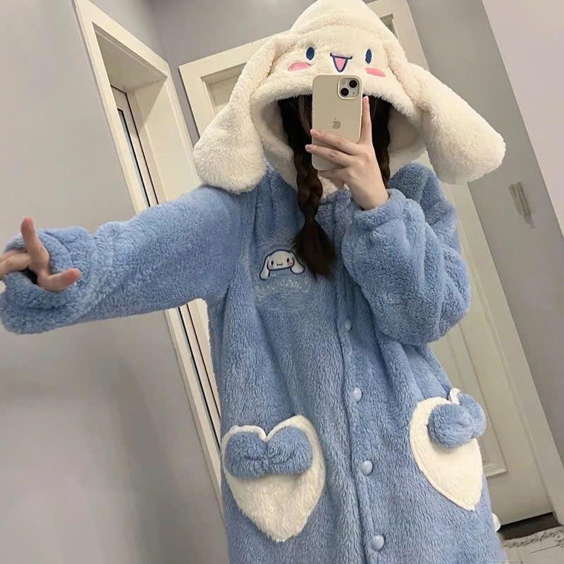 Váy ngủ lông PUPPY XANH DƯƠNG áo choàng lông cho nữ mùa đông woman lông dài 2 mặt siêu mềm êm nhẹ ấm Women Dress