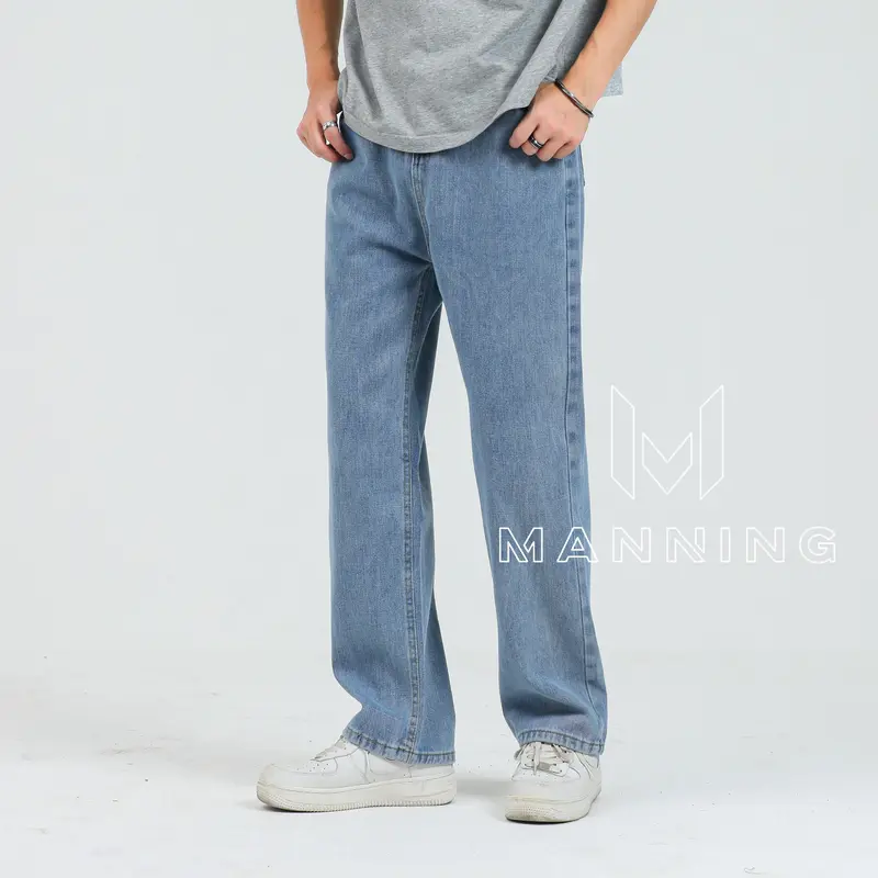 MANNING MJ04 Jeans Pria Celana Jeans Dasar  Kaki Lurus Celana Kasual Serbaguna pria celana pria jeans celana jeans pria longgar jeans baggy celana panjang jeans panjang pria 1
