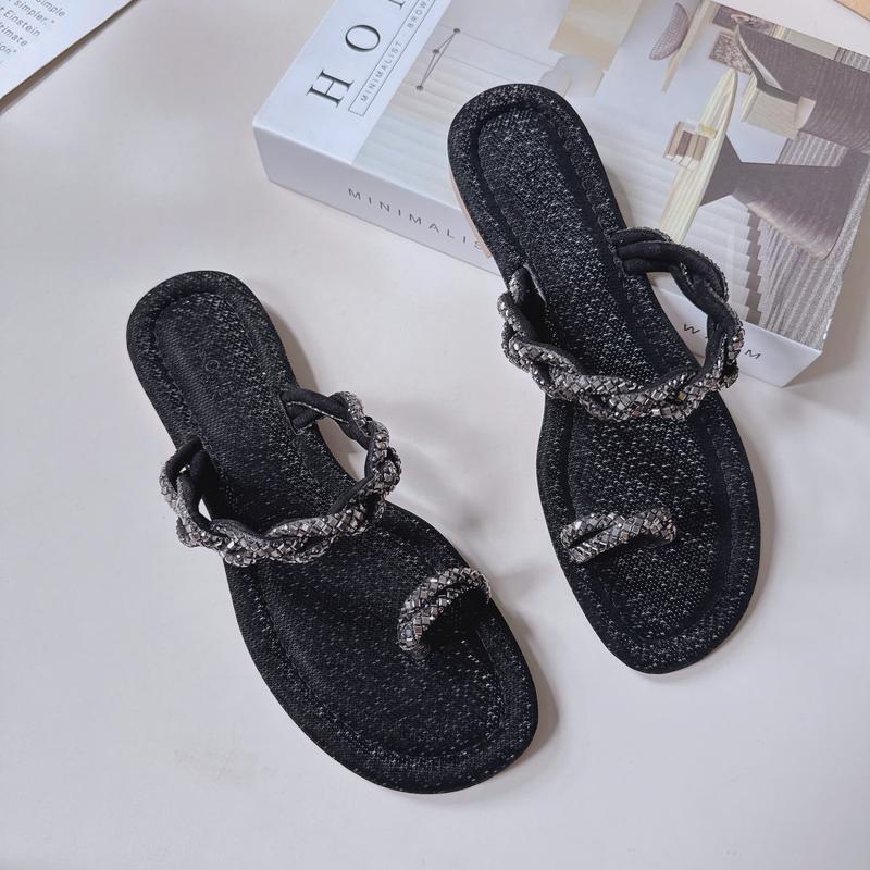 LOVIIECORNER - DÉP NỮ XỎ NGÓN ĐÍNH ĐÁ - DÉP BỆT NỮ THỜI TRANG QUAI ĐÍNH ĐÁ PHONG CÁCH XỎ NGÓN - D241160 6