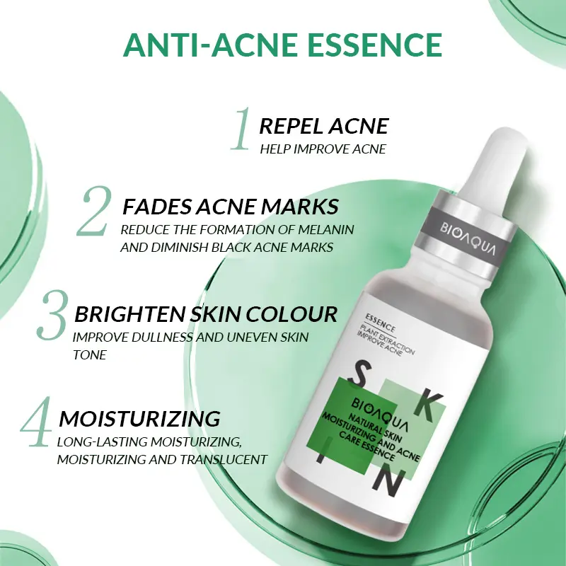 【BPOM】BIOAQUA Niacinamide Essence mencerahkan wajah glowing brightening Serum &Hexapeptide Tender Wrinkle Care Essence&Natural Skin Moisturizing And Acne Care Essence untuk jerawat & Hyaluronic Acid Moist hydrating serum Essence 30ml 6