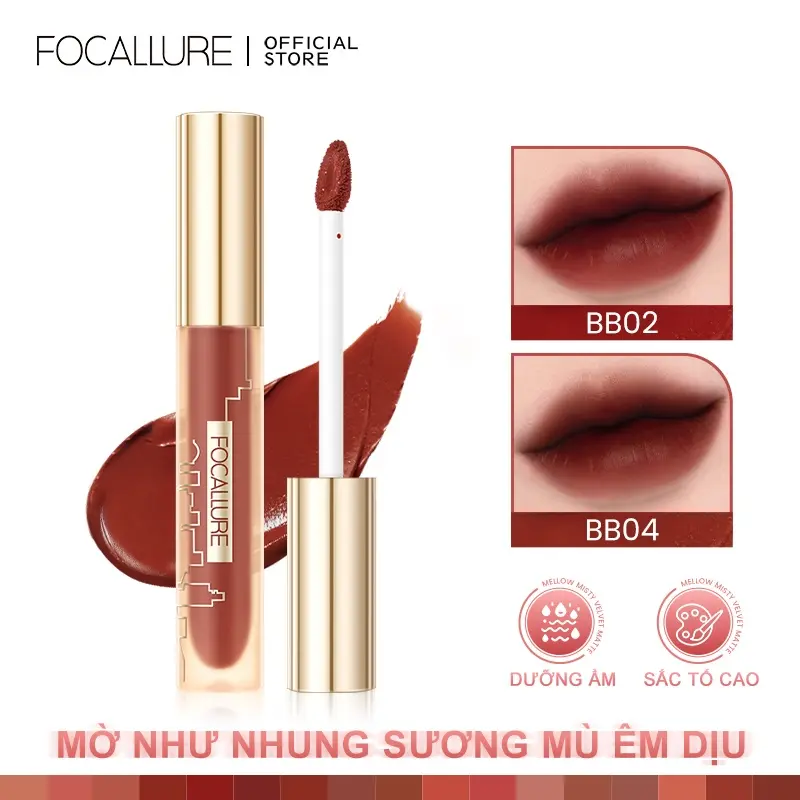 Son Lì Focallure Dưỡng Ẩm Lâu Trôi Mềm Mịn Như Nhung Trọng Lượng 2.8g Nữ Cosmetic Mỹ Phẩm Son Kem 1