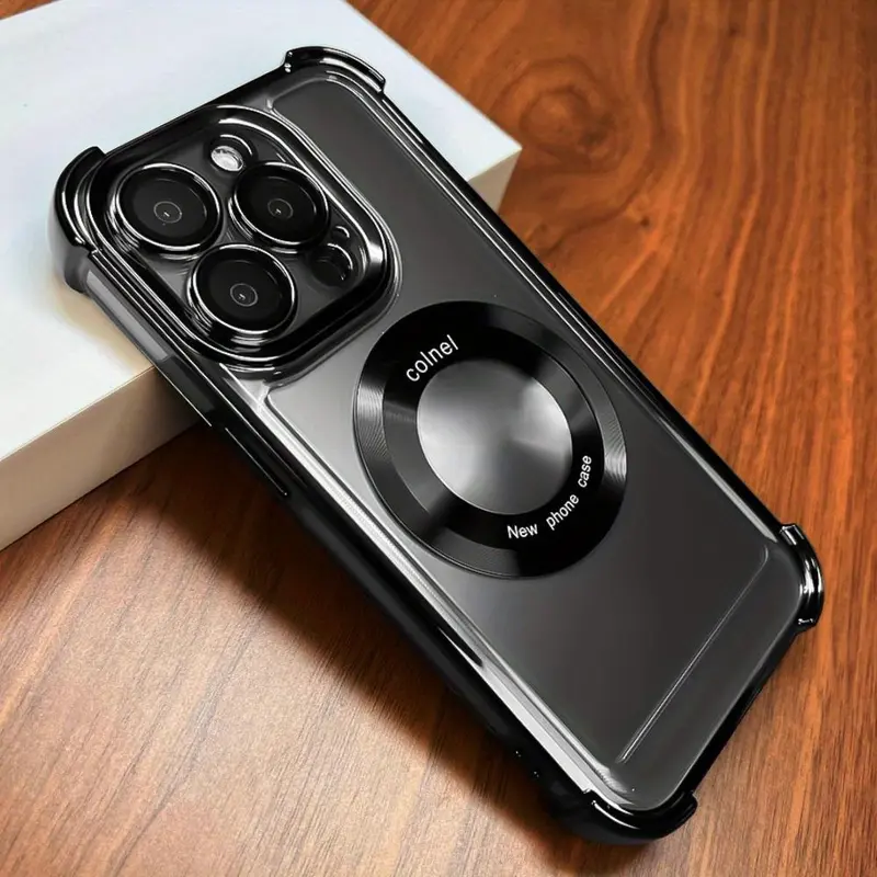 Electroplated Shockproof Clear Phone Case with Lens Protector, 1 Count Anti-drop Phone Protective Cover, Compatible with iPhone 15 14 11 12 13 Pro Max 2
