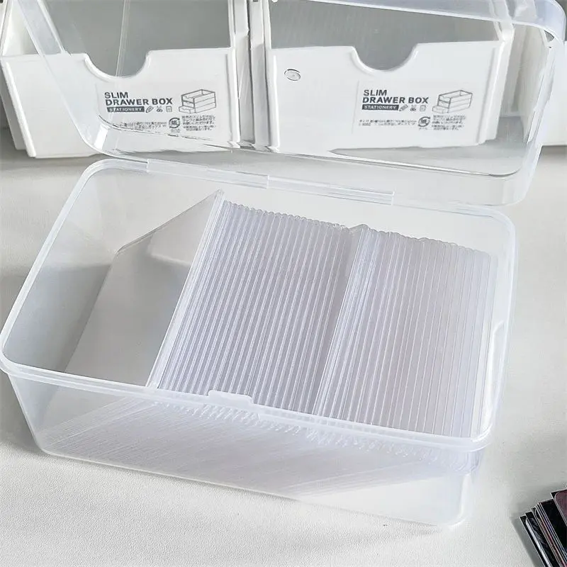 Hộp lưu trữ trong suốt, phong cách Hàn Quốc, cho hộp mù, thẻ và thẻ ảnh, hộp Sắp Xếp, người Sắp Xếp ảnh 1
