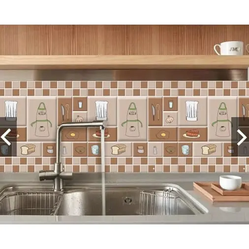 Stiker Dapur Kitchen Set Meja Kompor 60cm x 4meter Wallpaper Dekorasi Tahan air