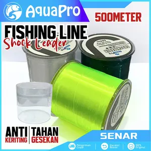 AquaPro Senar Pancing Shock Leader 500M Monofilament Nylon Super Strong Anti Keritiing Tahan Gesekan