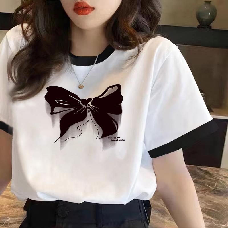 Áo Thun Nữ Ngắn Tay Phong Cách Hàn Quốc Màu Trắng, Thường Ngày, Phong Cách Mới Mùa Hè 2024, Dáng Rộng Vừa Vặn, Ngoại Cỡ, Thích Hợp Cho Học Sinh, Thời Trang 0