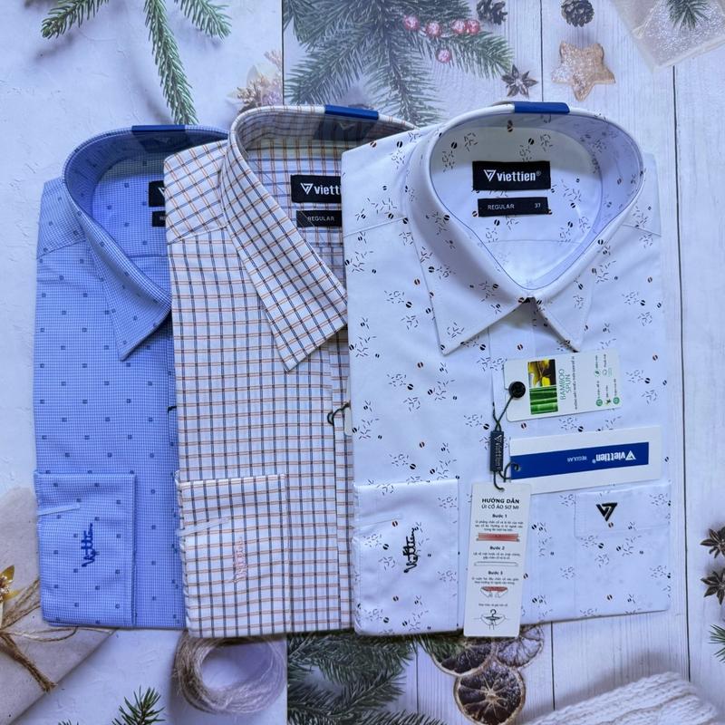  Áo sơ mi việt tiến tay dài phom regualar mã 0003 