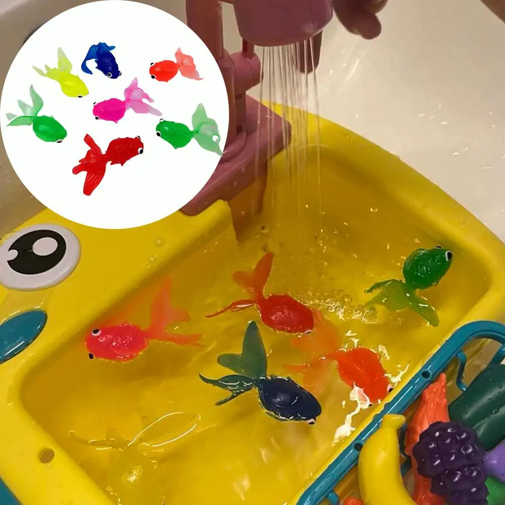 10pcs/5pcs/1pcs Kids Soft Rubber Fish Baby Bath Toys For ChildKids Soft Rubber Fish Baby Bath F6N5